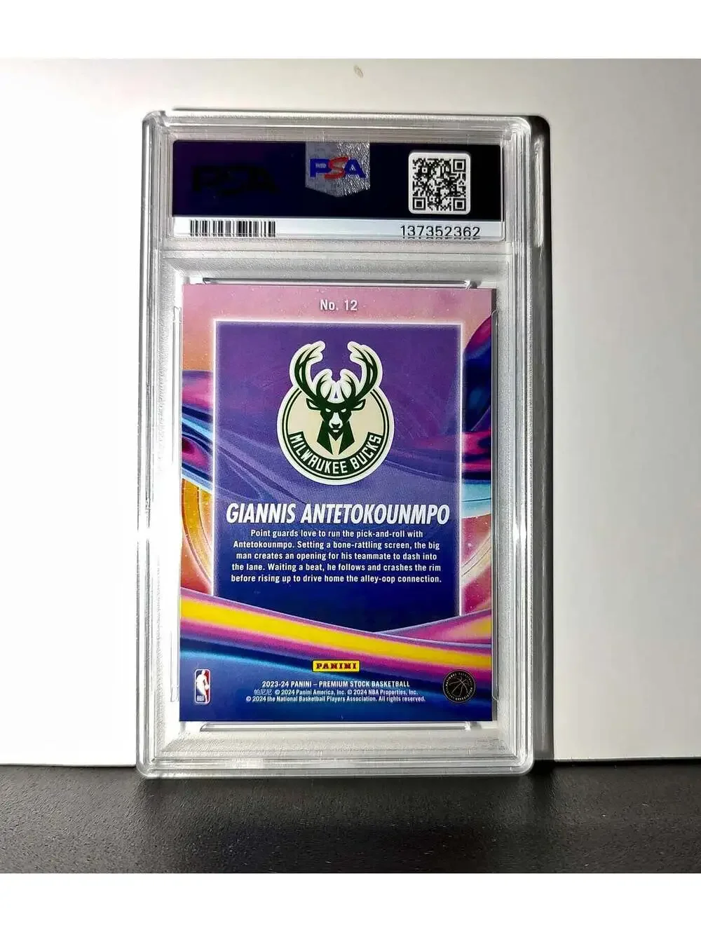 Giannis Antetokounmpo 2023 Panini Hoops Premium Anti Gravity #12 PSA 10 Gem Mint